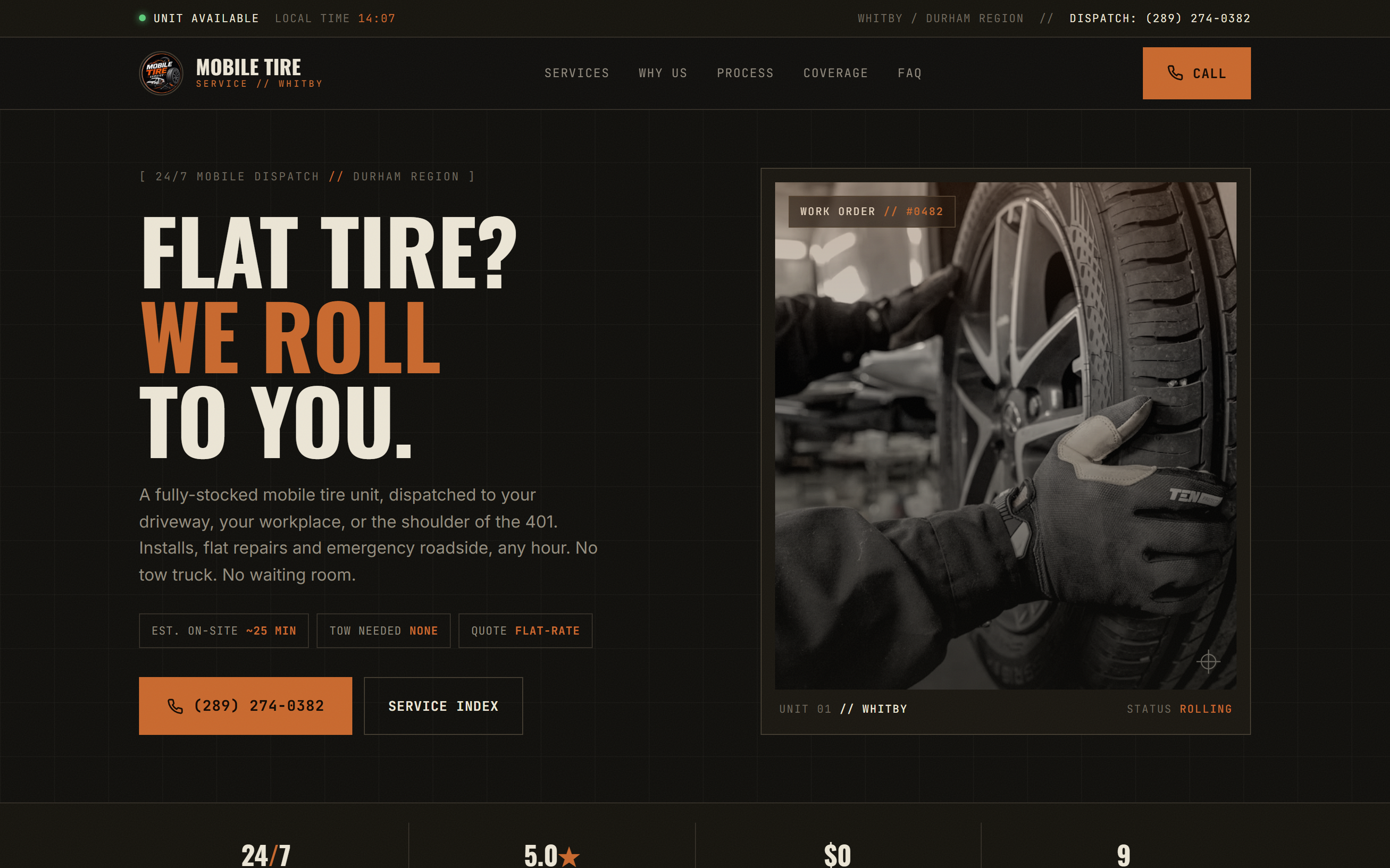 Mobile Tire Service website